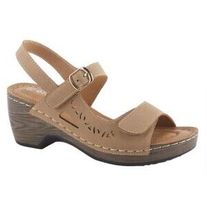 Patrizia Perfectay Buckle Slingback Cut Out Design Brown Open Toe Sandals 7